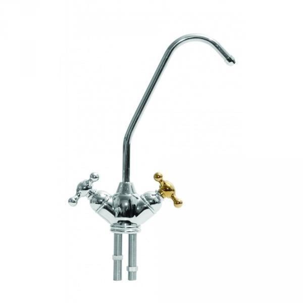 Кран керамический полувращающийся FCT-5 двойной вентиль Хром (104-311) Кран керамический полувращающийся FCT-5 двойной вентиль Хром (104-311)