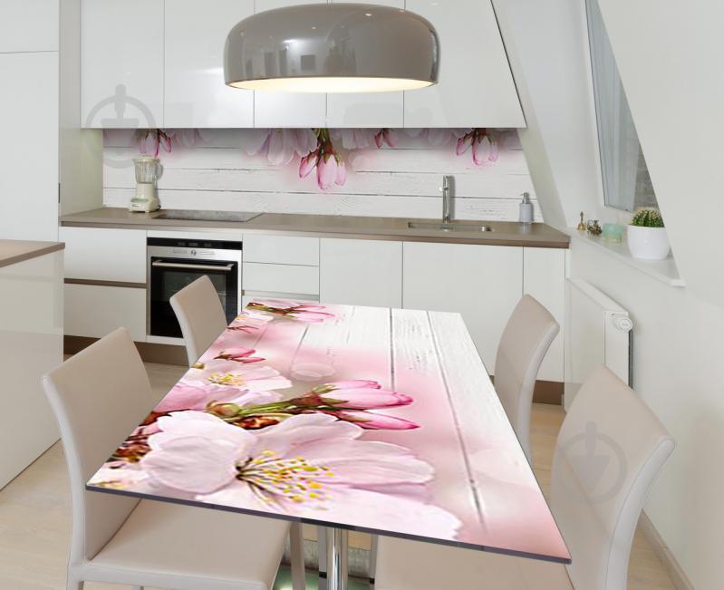 Наклейка 3Д виниловая на стол Zatarga «Крупные цветы сакуры» 650х1200 мм (Z184605/1st)
