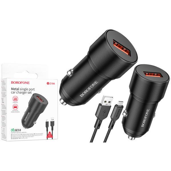 Зарядний пристрій Borofone BZ19A-B-1 Micro 1xUSB/3,0A QC3.0 18W (20316891) - фото 3 Зарядний пристрій Borofone BZ19A-B-1 Micro 1xUSB/3,0A QC3.0 18W (20316891) - фото 3