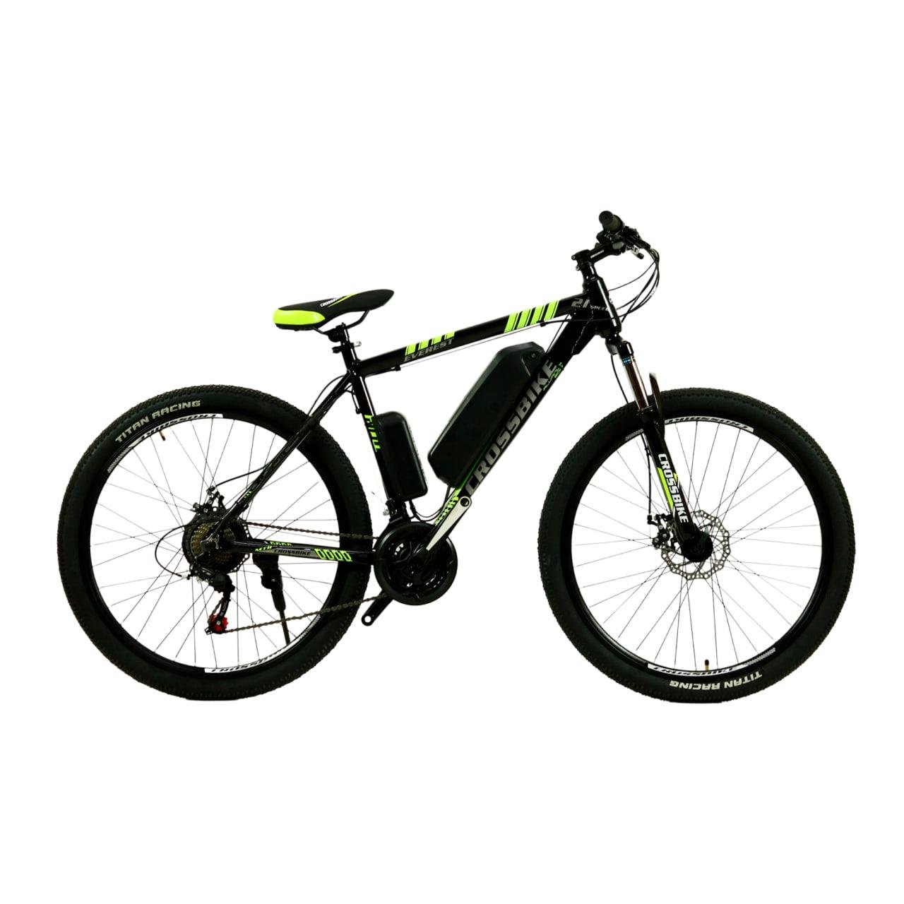 Електровелосипед Crossbike Everest 2023 27,5" Чорно-зелений (00-00004846)