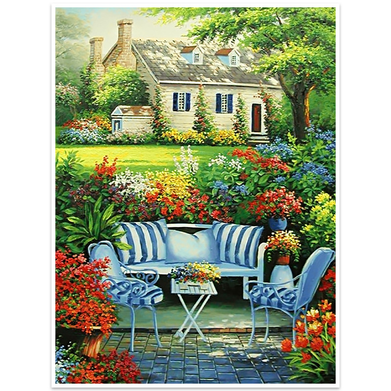 Мозаїка алмазна Lesko DIY K072 Будиночок мрії 30х40 см