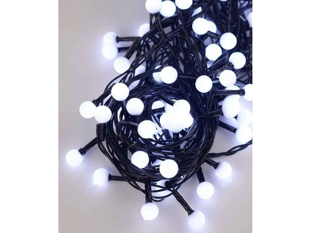 Гірлянда Кульки 10 мм 100LED 6 м Білий/Чорний провід (1312-03)