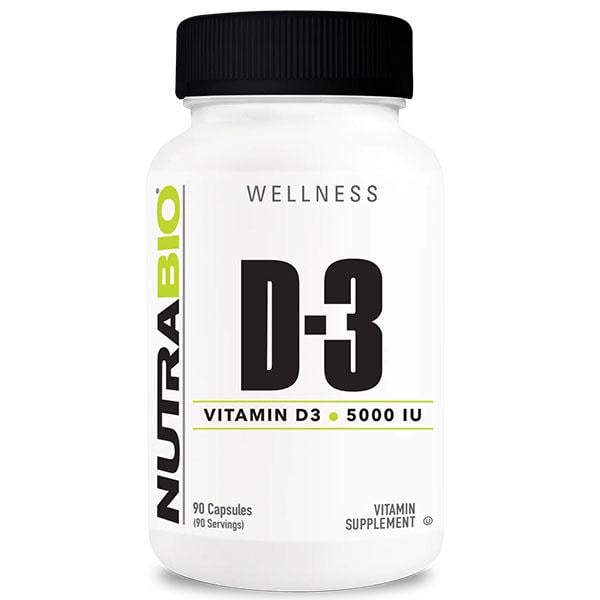 Витамин D для спорта NutraBio Vitamin D3 5000 IU 90 капс. (000027237)