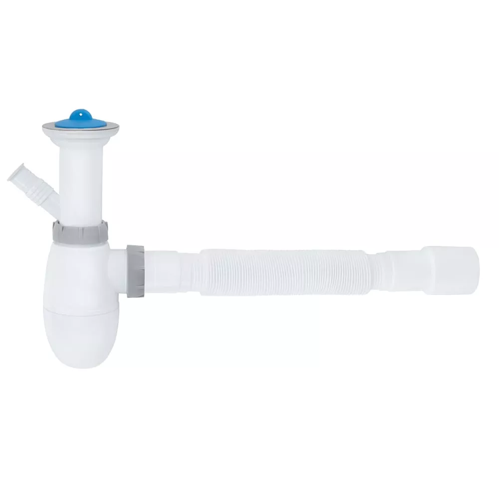 Сифон для кухни ITAL K1114 1 1/2" х 40 мм литой выпуск отвод под стиральную машину гофротруба 40х40/50 (SQ-1048520)