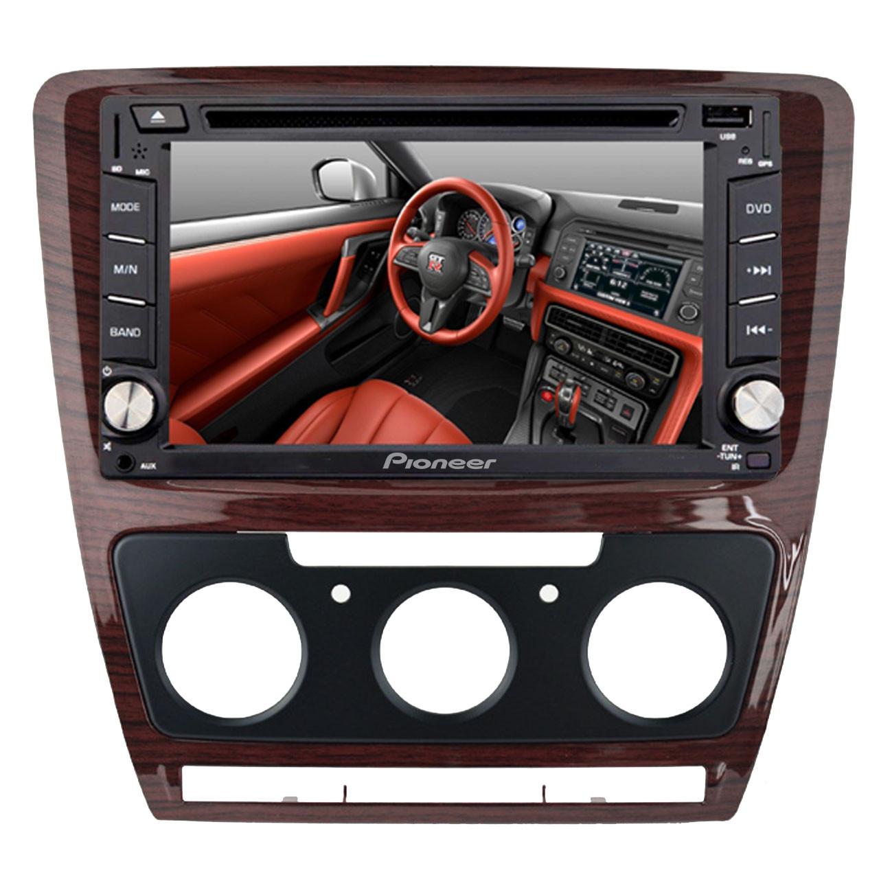 Переходная рамка Lesko для Skoda Octavia N3757 Brown 2013 г.в. рамка для 2 DIN штатной автомагнитолы