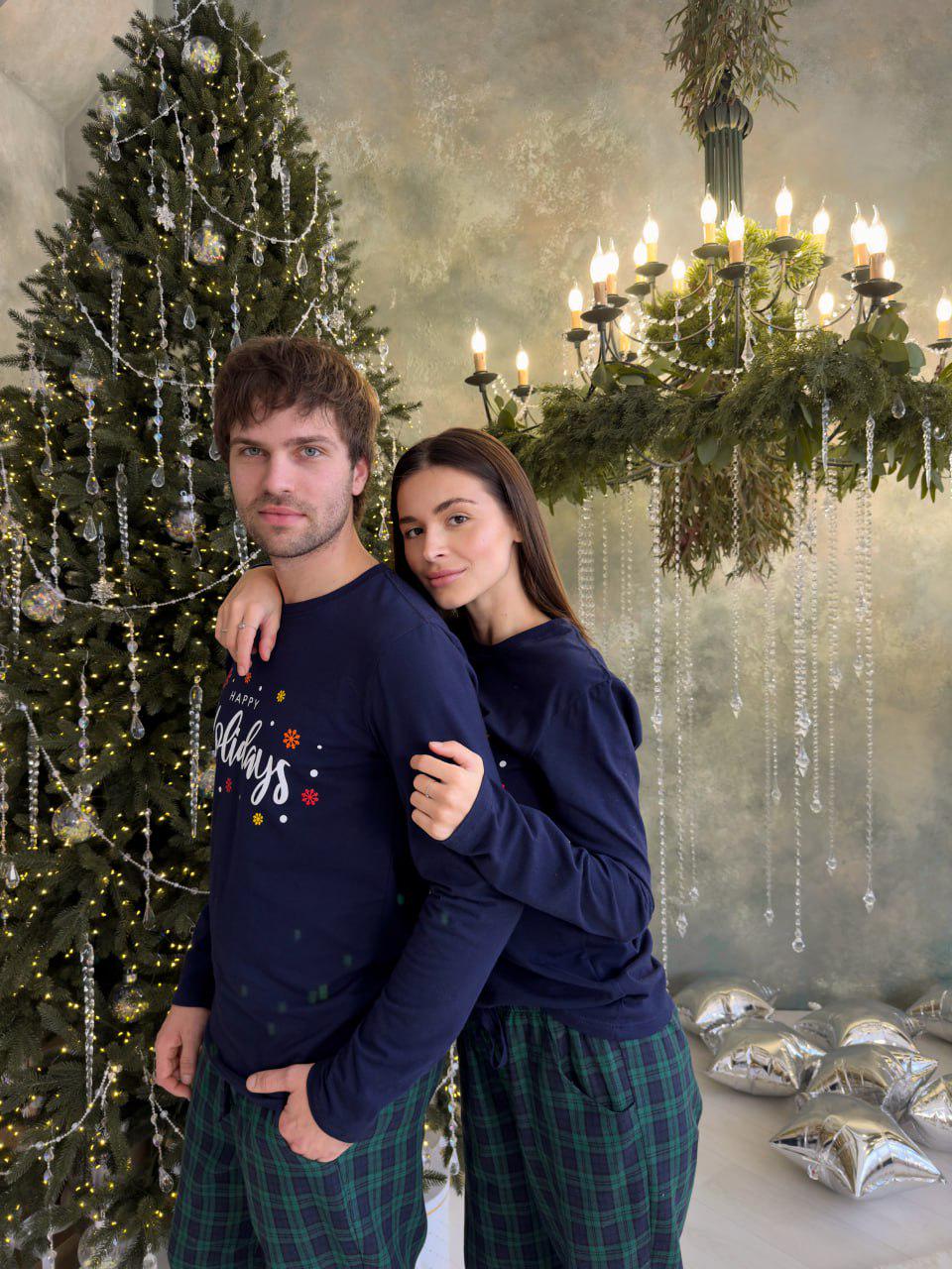 Пижамы парные мужская и женская Бруклин с начесом XL (F230PF23PLW21) - фото 2 Пижамы парные мужская и женская Бруклин с начесом XL (F230PF23PLW21) - фото 2