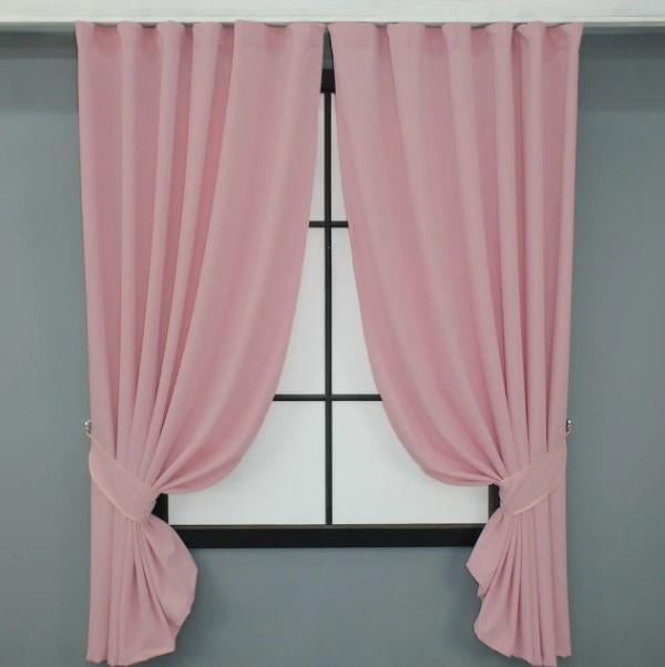 Комплект штор из полиэстера 1,4х1,7 м 2 шт. Бледно-розовый (35-0138ш) Комплект штор из полиэстера 1,4х1,7 м 2 шт. Бледно-розовый (35-0138ш)