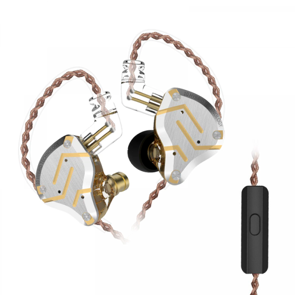 Наушники KZ ZS10 Pro с микрофоном glare Gold - фото 1 Наушники KZ ZS10 Pro с микрофоном glare Gold - фото 1