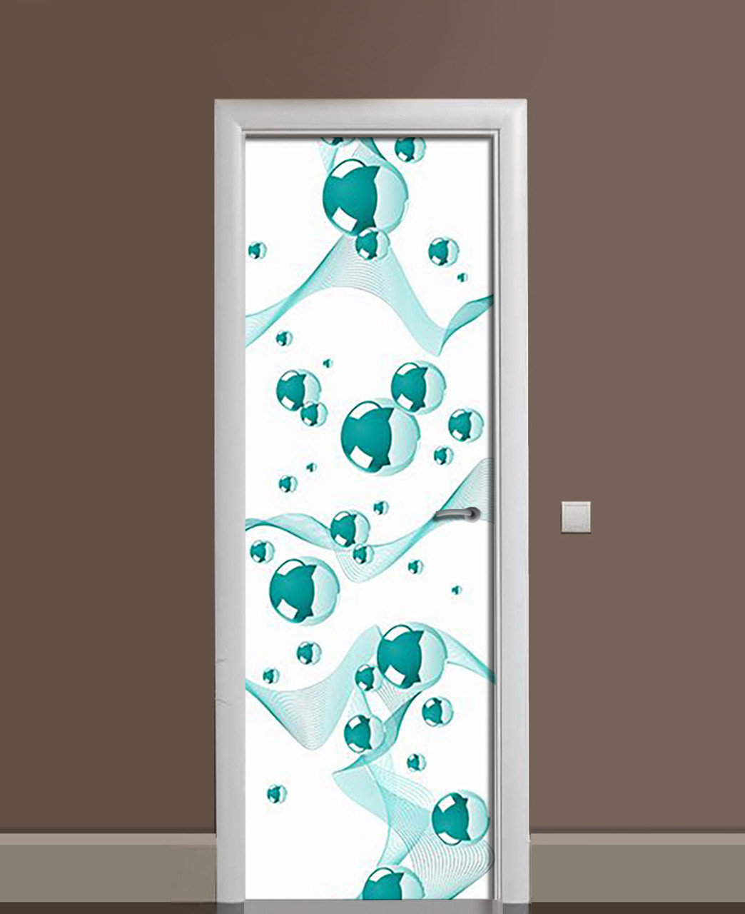 Наклейка 3D на двери Zatarga Сферы виниловая 650х2000 мм Бирюзовый (1323453917)
