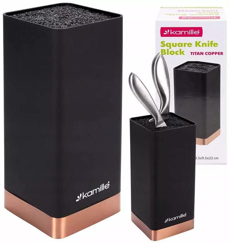 Подставка для ножей Kamille с полипропиленовым наполнителем 9,5х9,5х22 см. Black/Rose - фото 3 Подставка для ножей Kamille с полипропиленовым наполнителем 9,5х9,5х22 см. Black/Rose - фото 3