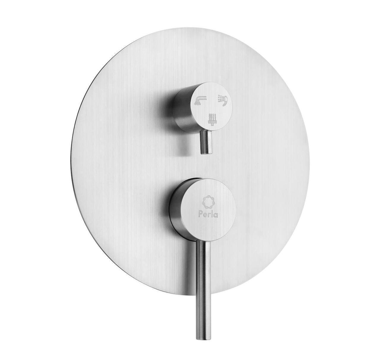 Змішувач для душу Perla SMART PSS7855 вбудований круглий/2 режима Сатин/Нержавіюча сталь (2529486173) - фото 2