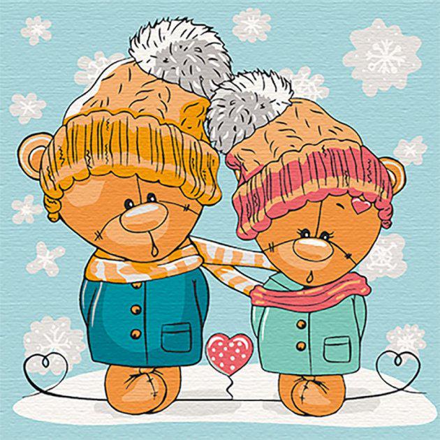 Картина по номерам ART CRAFT Милые мишки 30х30 см (15547-АС)