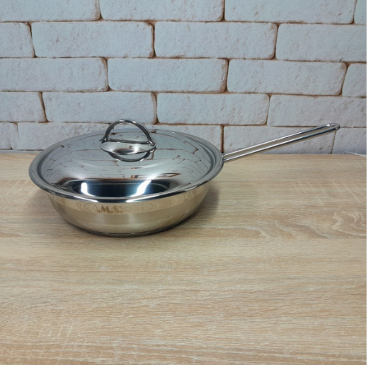 Сковорода стальная универсальная OMS с крышкой из нержавеющей стали 24 см (2004.24) - фото 6