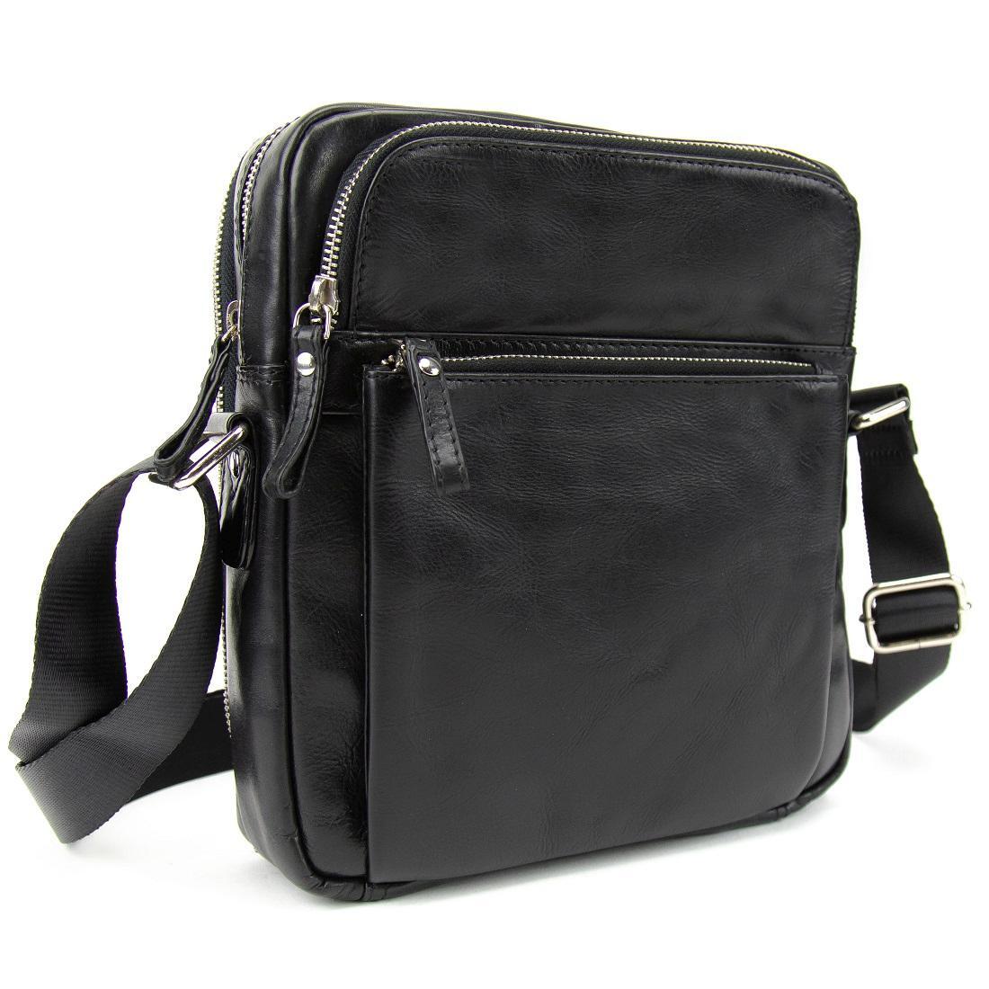 Чоловіча сумка через плече Royal Bag S-TV-4129A з натуральної шкіри Чорний (7705)