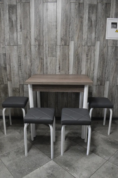 Кухонний комплект Оскар стіл розкладний/табурети 4 шт. Tutti Lux 60х80/80х120х75 см Трюфель/Сірий (28375129)