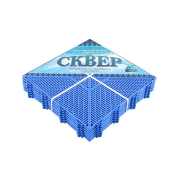Плитка модульная для пола Сквер ПВХ 378х378х11 мм Синий (12493577)