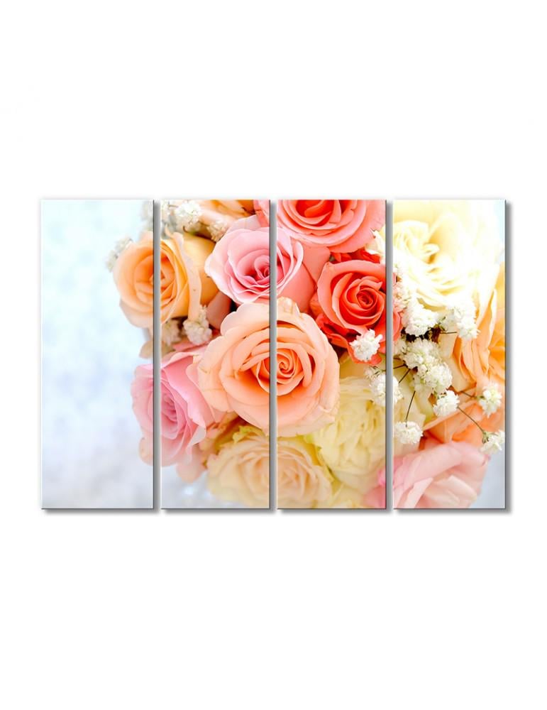 Картина модульная Розовый букет выпускницы 4 модуля 70x105 см