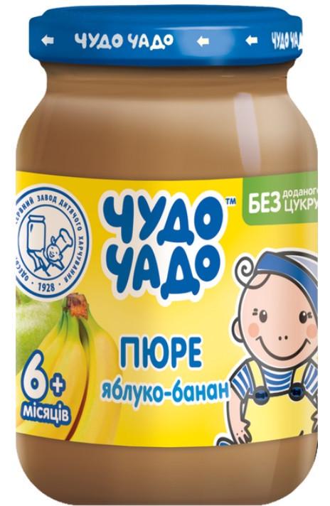 Дитяче пюре Чудо-Чадо Яблуко та банан без цукру 170 г 6 шт. (2482530304)