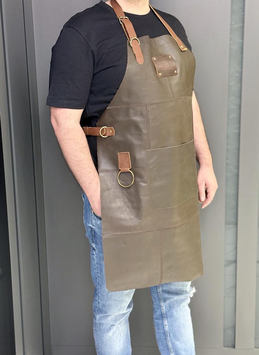 Фартух з натуральної шкіри HollaApron Brown (300002) - фото 4 Фартух з натуральної шкіри HollaApron Brown (300002) - фото 4