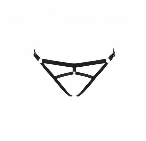 Трусики стринги из стреп Passion Exclusive KELIS THONG S/M Black - фото 1