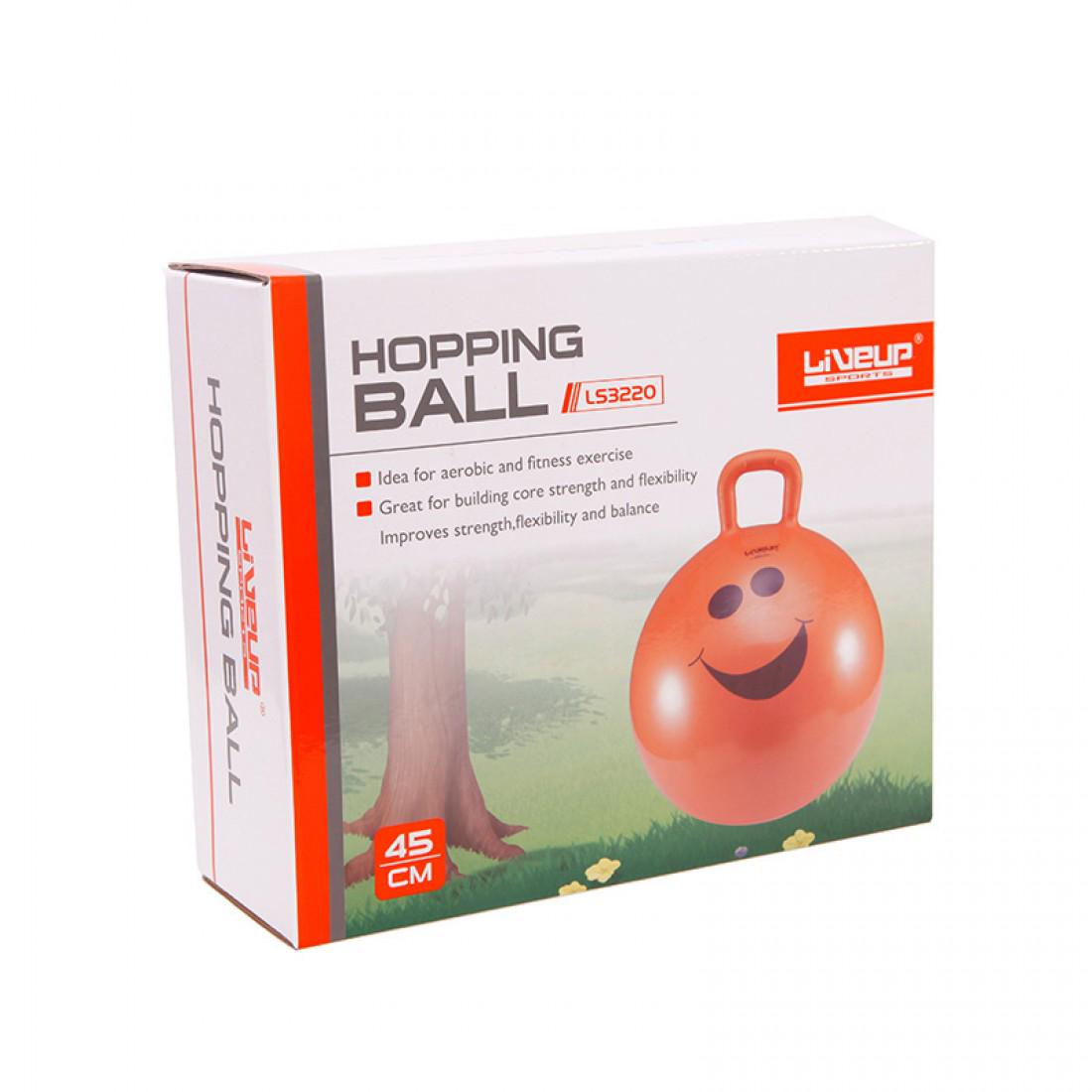 Фітбол дитячий з ручкою LiveUp 45 см Помаранчевий (LS3220) - фото 2 Фітбол дитячий з ручкою LiveUp 45 см Помаранчевий (LS3220) - фото 2
