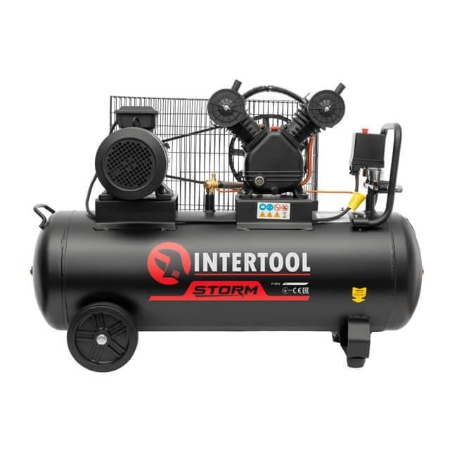 Компрессор Intertool PT-0013 100 л 3 кВт 380 В 10 атм 500 л/мин 2 цилиндра 80 дБ