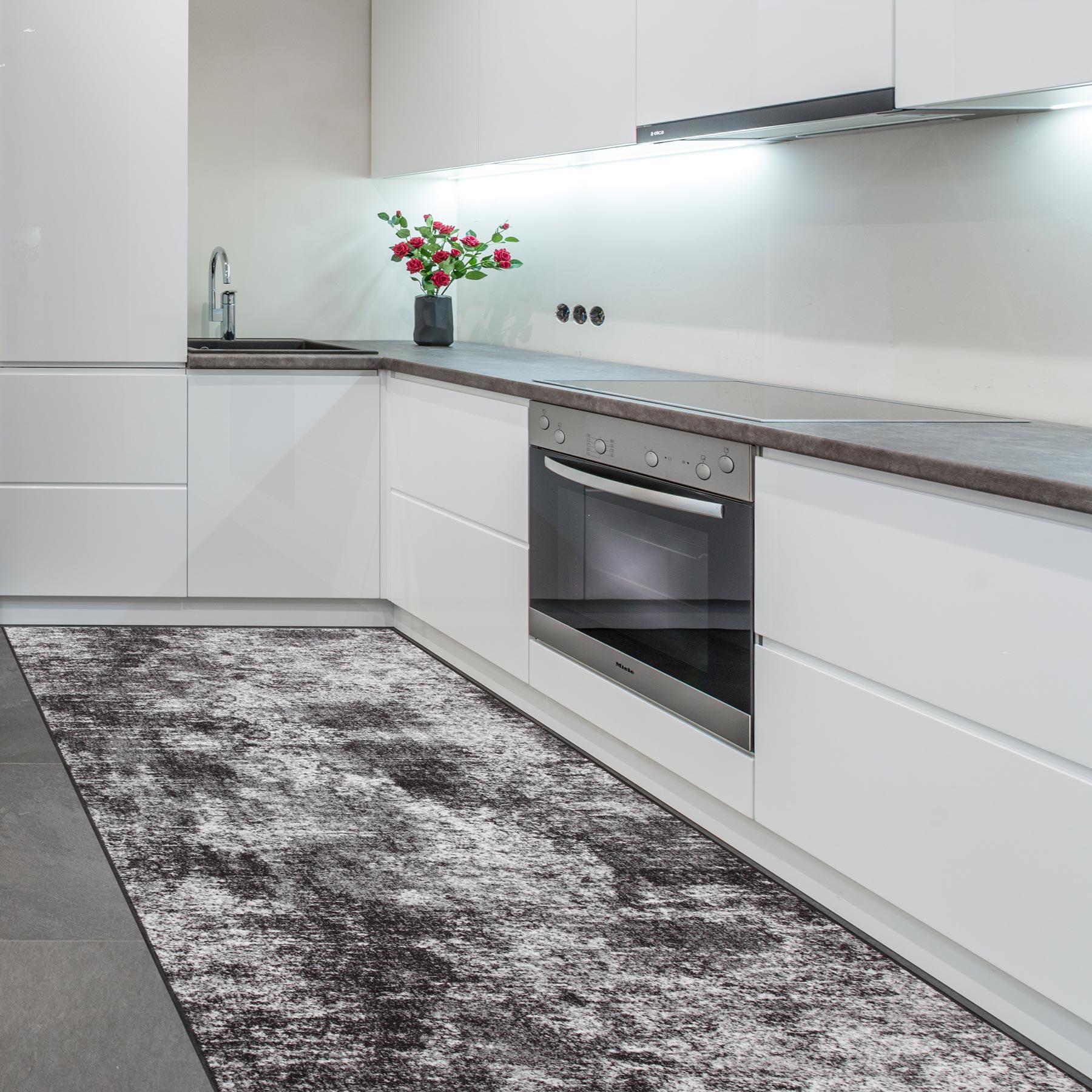 Килим безворсовий на гумовій основі DAKARIA Ratio PrintGel Run 1023vl42-p4 1x1 м Чорний (00-00015104) - фото 8