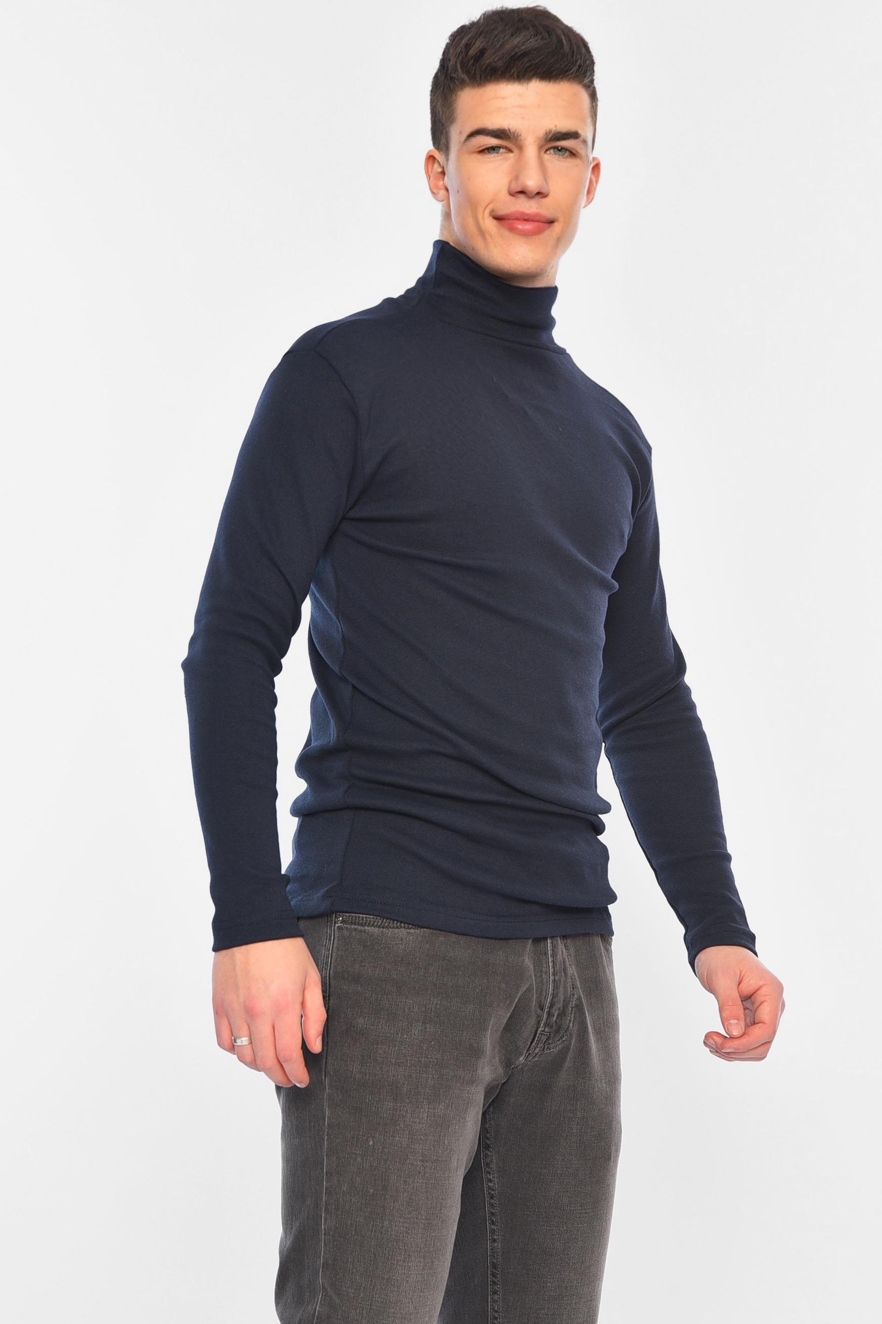 Гольф чоловічий на флісі XS Темно-синій (166674) - фото 2