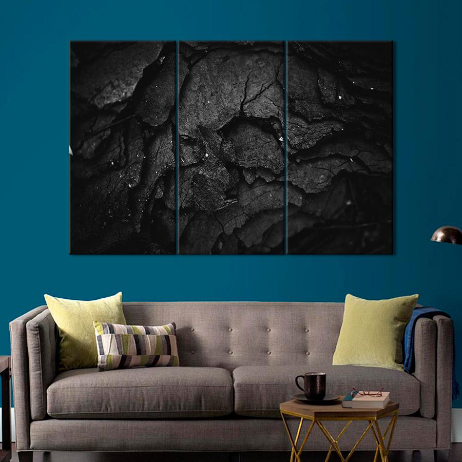 Картина абстракция Чёрная каменная текстура 156x100 см (A882-3)