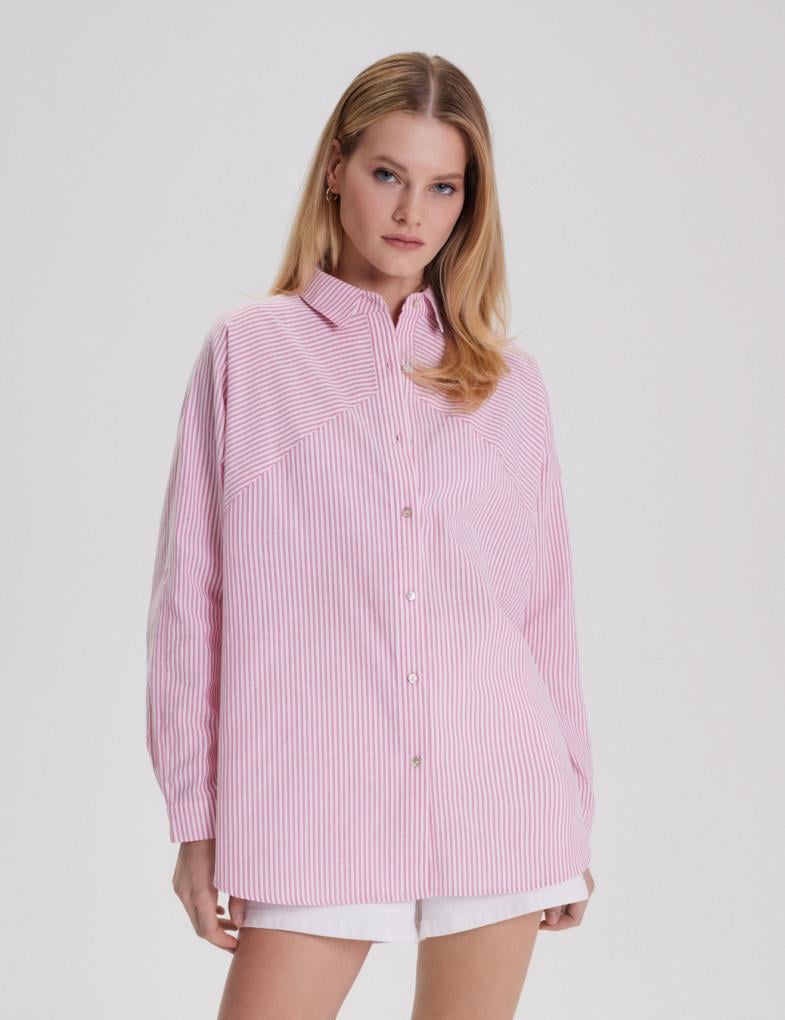 Рубашка женская Diverse TILAPI M Розово-белый (5902598974174)