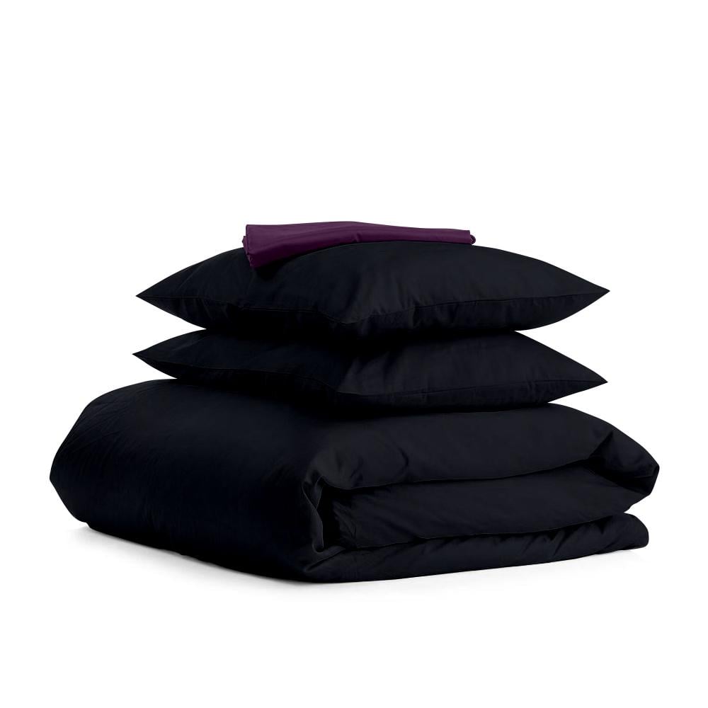 Комплект евро постельный Cosas Satin Black Violet 200х220 см (4822055372774)