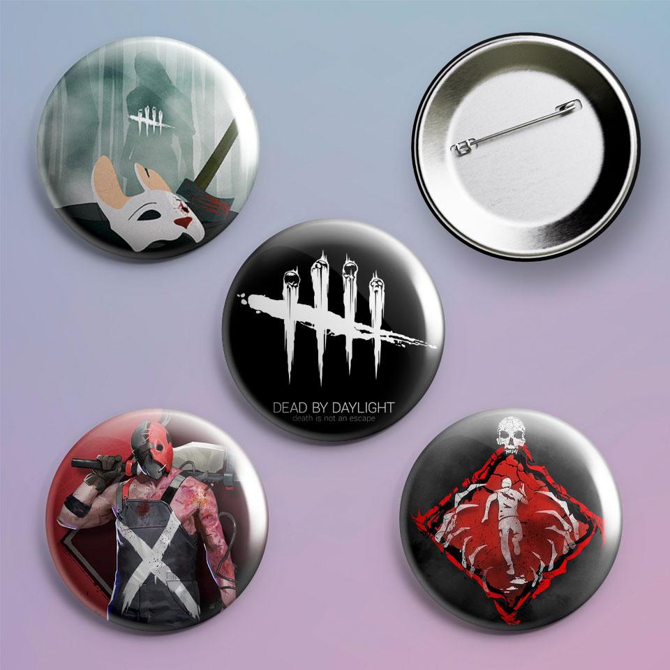 Значки на рюкзак с принтом игры Dead by Daylight 4 шт.