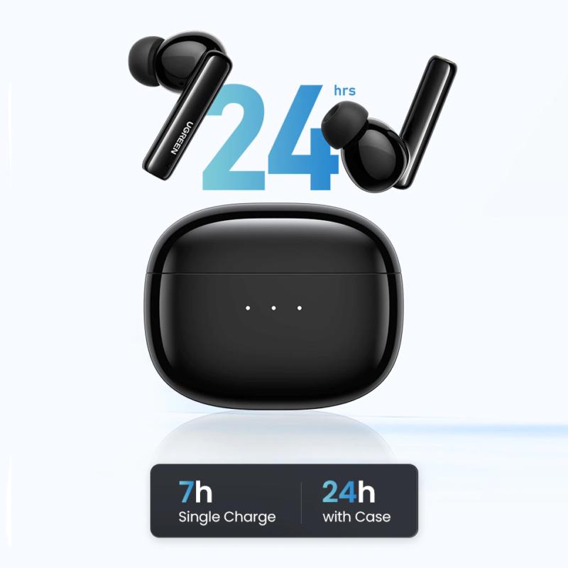 Навушники бездротові UGREEN WS106 HiTune T3 Active Noise-Cancelling Wireless Earbud Black (90401) - фото 3