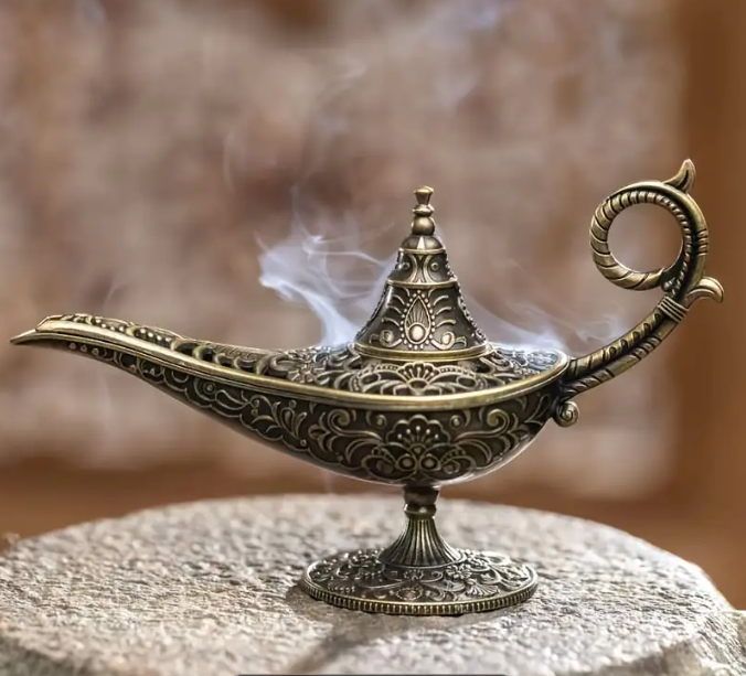 Аромалампа для благовоний Лампа Аладина металлическая 11,8х7,2 см (EG4031)