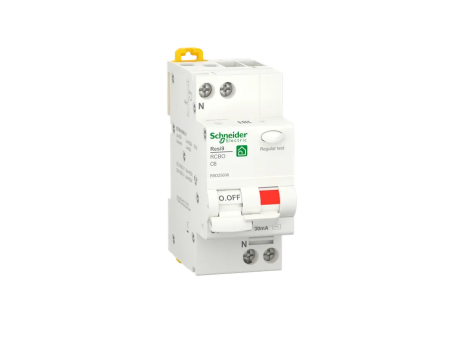 Дифференциальный автомат SCHNEIDER ELECTRIC RESI9 1P+N 6A C 30mA 6kA C2