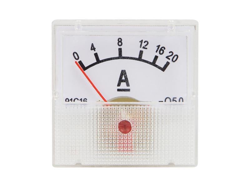 Амперметр стрілочний DC 20A міні квадратний з шунтом (51-520#)