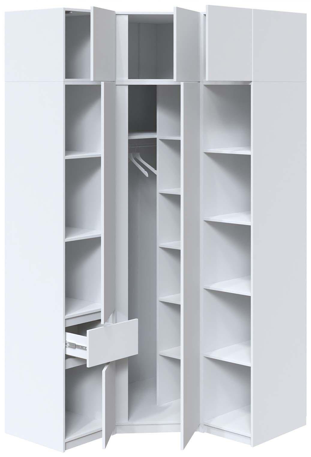 Шкаф-стенка угловой Мастер Форм Брайт 1250х520х2400 мм Белый (32843) - фото 2