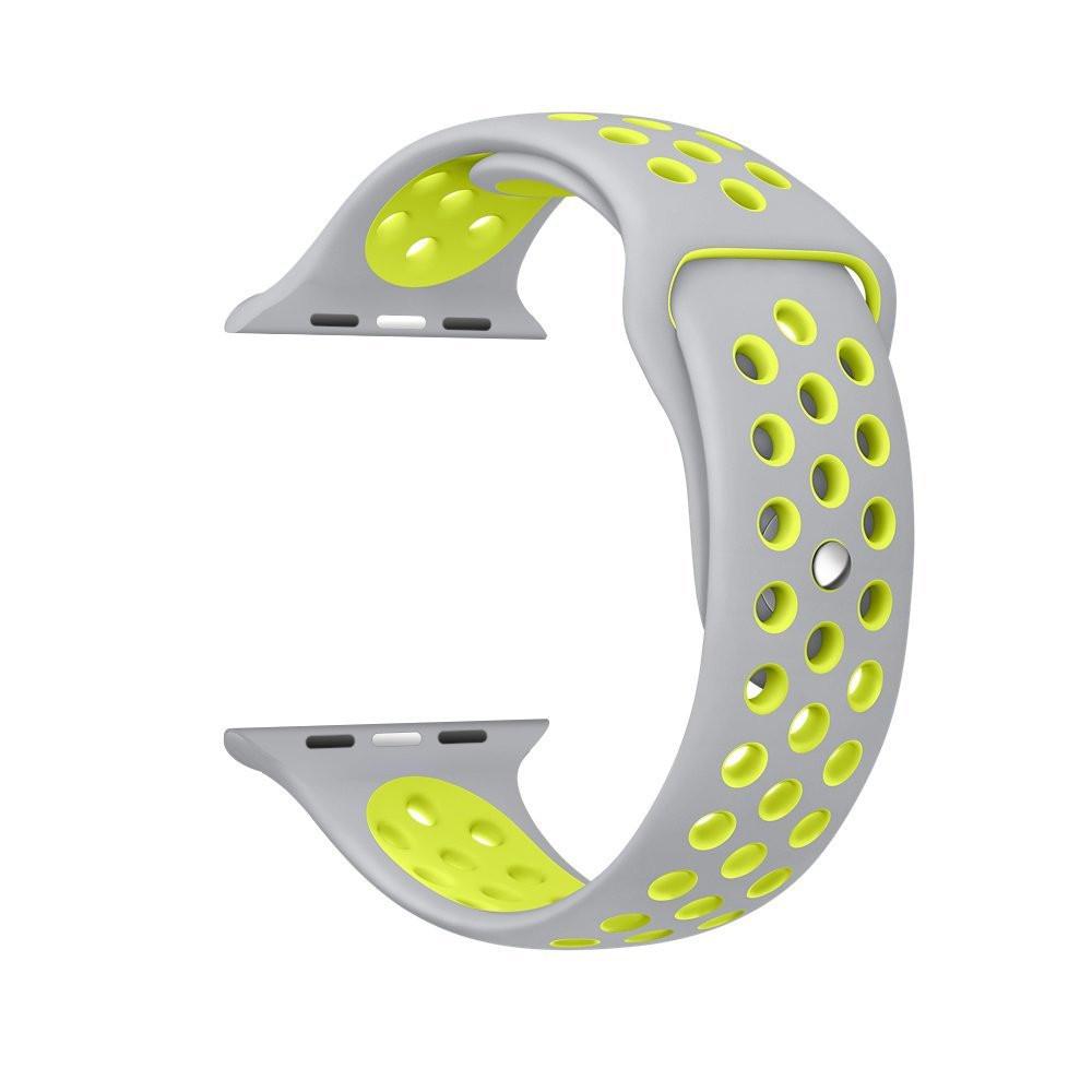 Спортивный ремешок с перфорацией Primo для Apple Watch 38 мм/40 мм S Grey/Yellow (1240424850)