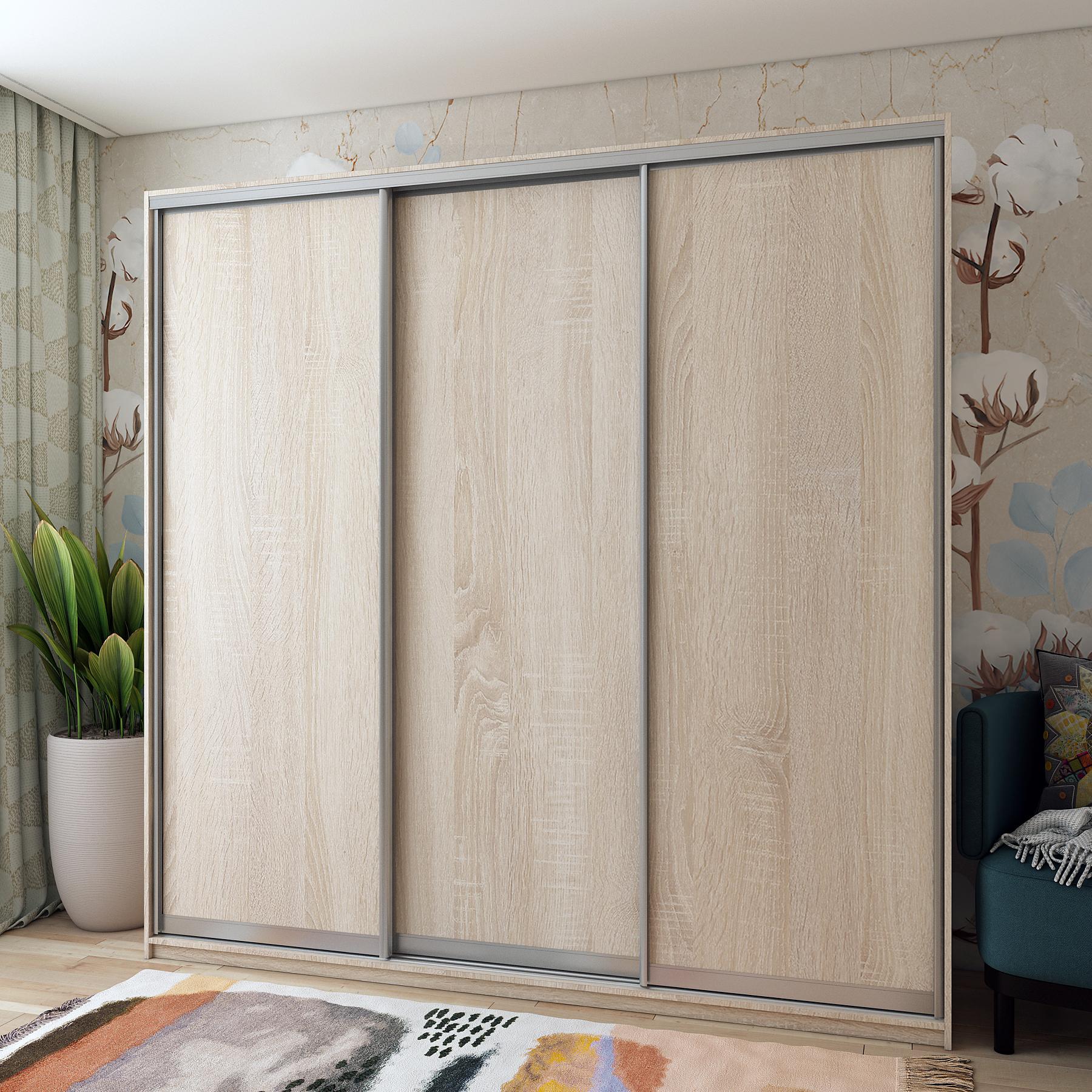 Шкаф-купе трехдверный Doros Сити Лайт 225х60х225 см Дуб сонома - фото 5 Шкаф-купе трехдверный Doros Сити Лайт 225х60х225 см Дуб сонома - фото 5