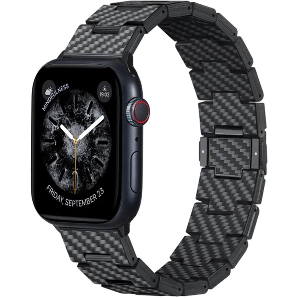 Ремінець Pitaka Carbon Fiber Retro для Apple Watch 42/44/45/49 мм Black/Grey (AWB2311)