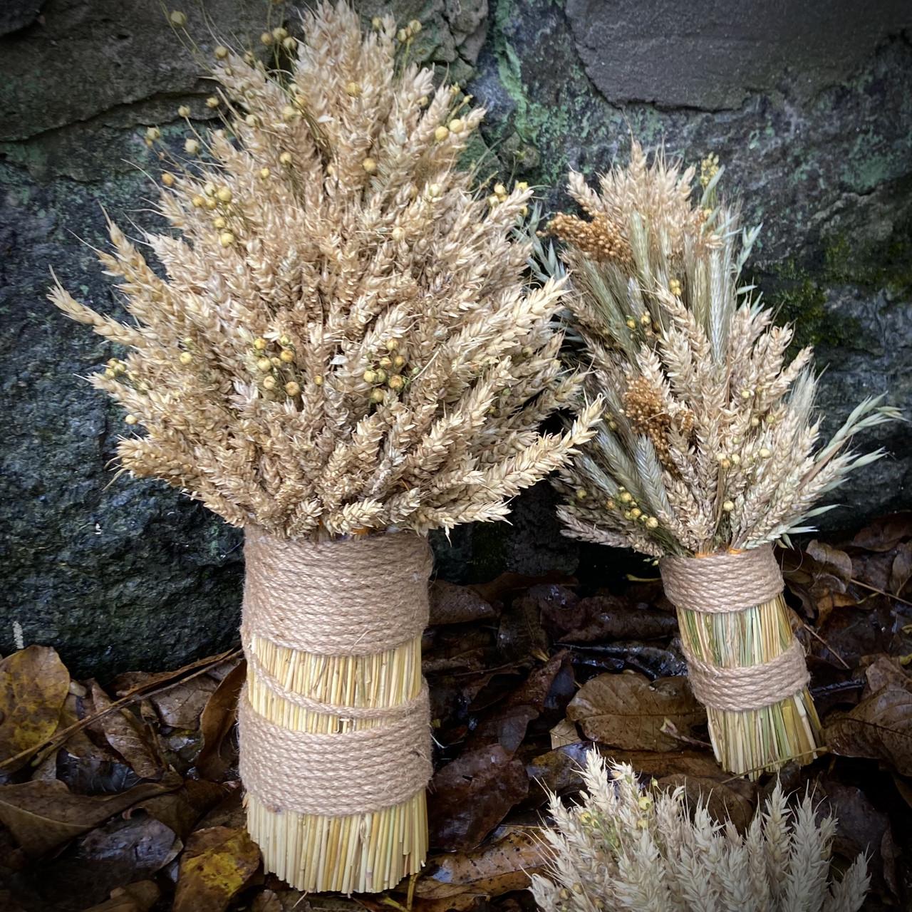 Різдвяний дідух з пшеничного колосся та льону 60 см (2007177894) - фото 2 Різдвяний дідух з пшеничного колосся та льону 60 см (2007177894) - фото 2