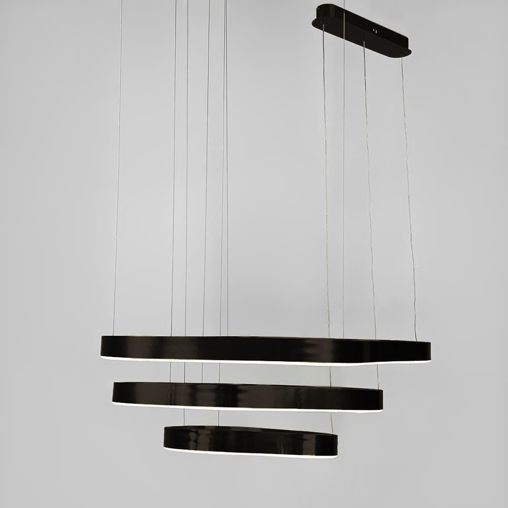 Люстра необычная и эффектная на 3 яруса 85/64/40 см Черный (PCL006-800х600х400 BK)