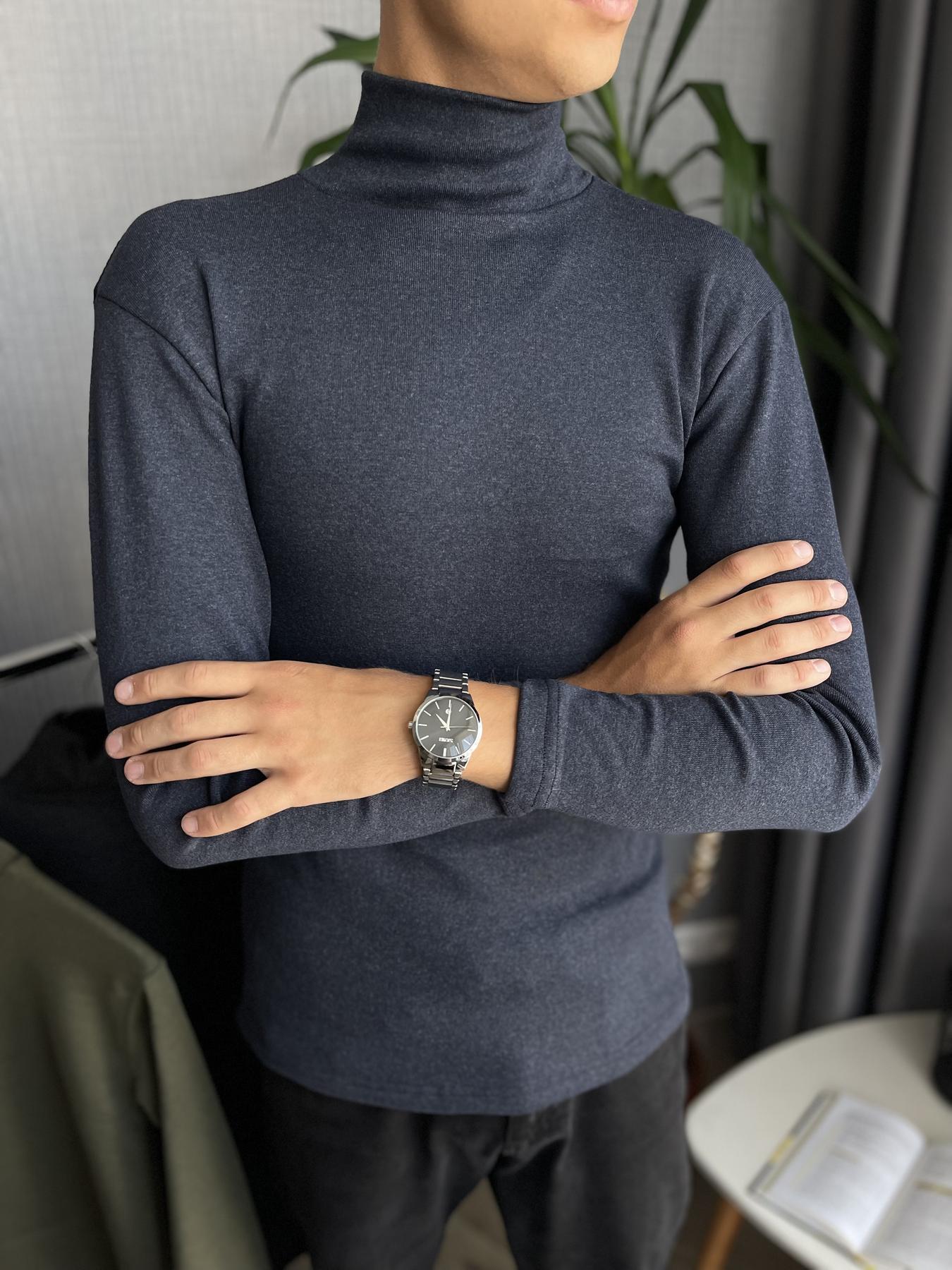 Гольф мужской зимний на флисе облегающий S Синий (26534/1/1) - фото 5 Гольф мужской зимний на флисе облегающий S Синий (26534/1/1) - фото 5