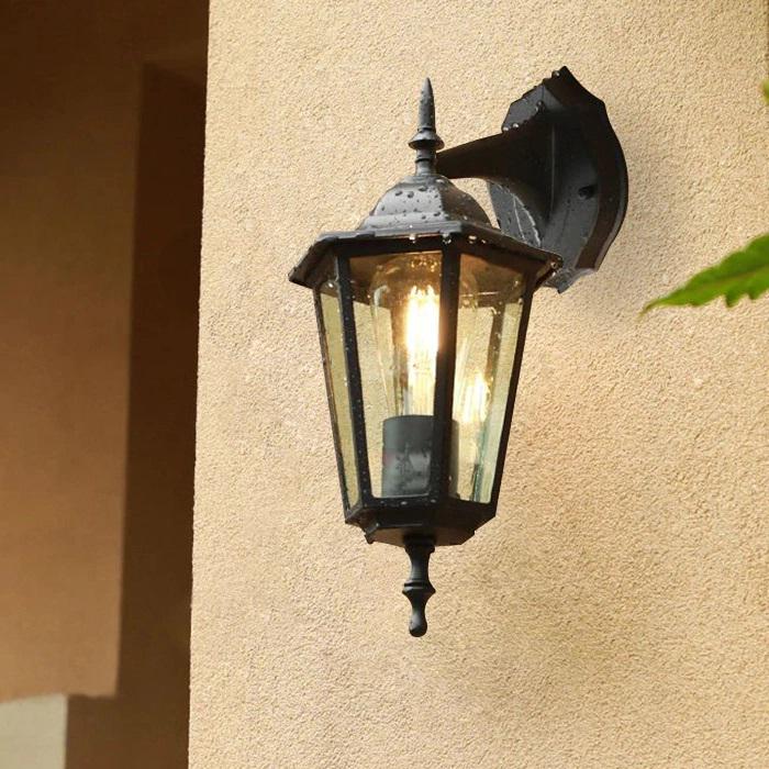 Світильник настінний фасадний Lumiled Bellis мат E27 IP44 Чорний