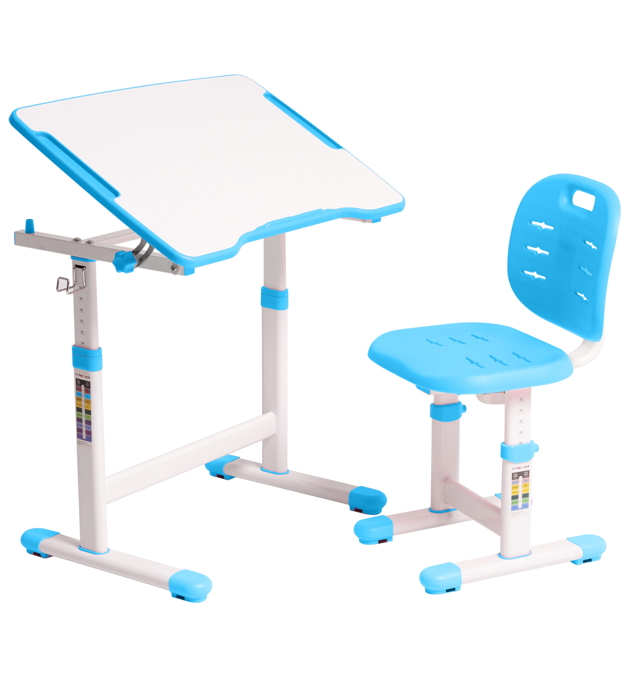 Набір шкільна парта і стілець з регулюванням висоти Fundesk Omino Blue Блакитний - фото 8 Набір шкільна парта і стілець з регулюванням висоти Fundesk Omino Blue Блакитний - фото 8