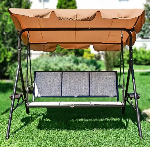 Качели садовые трехместные с подстаканниками 170х110х153 см - фото 2 Качели садовые трехместные с подстаканниками 170х110х153 см - фото 2