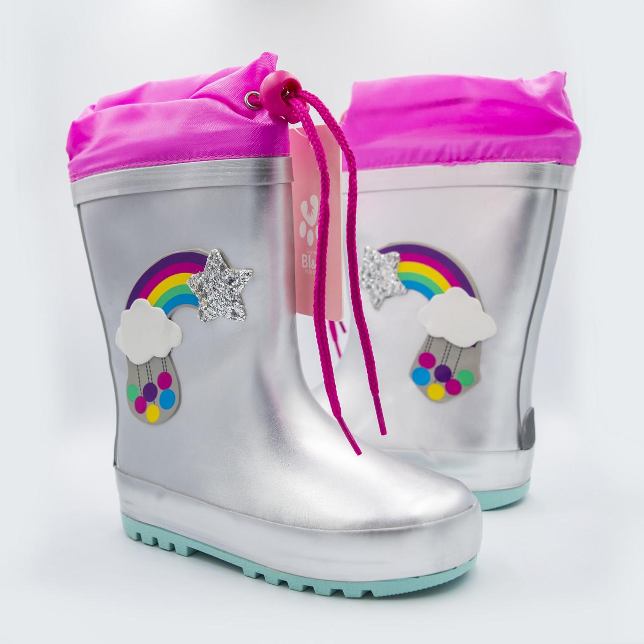 Резиновые сапоги для мальчика TOM.M MV-1235 р 28 Серебро