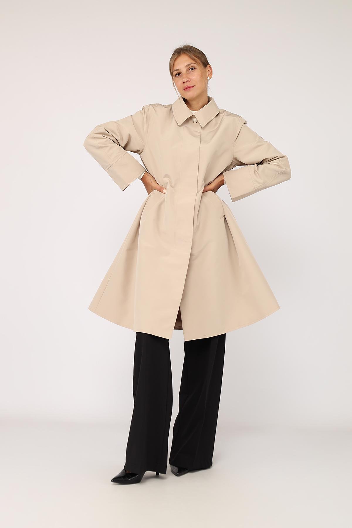 Плащ жіночий ЦБ-00279722 р. 46 Бежевий (28425561) - фото 6 Плащ жіночий ЦБ-00279722 р. 46 Бежевий (28425561) - фото 6