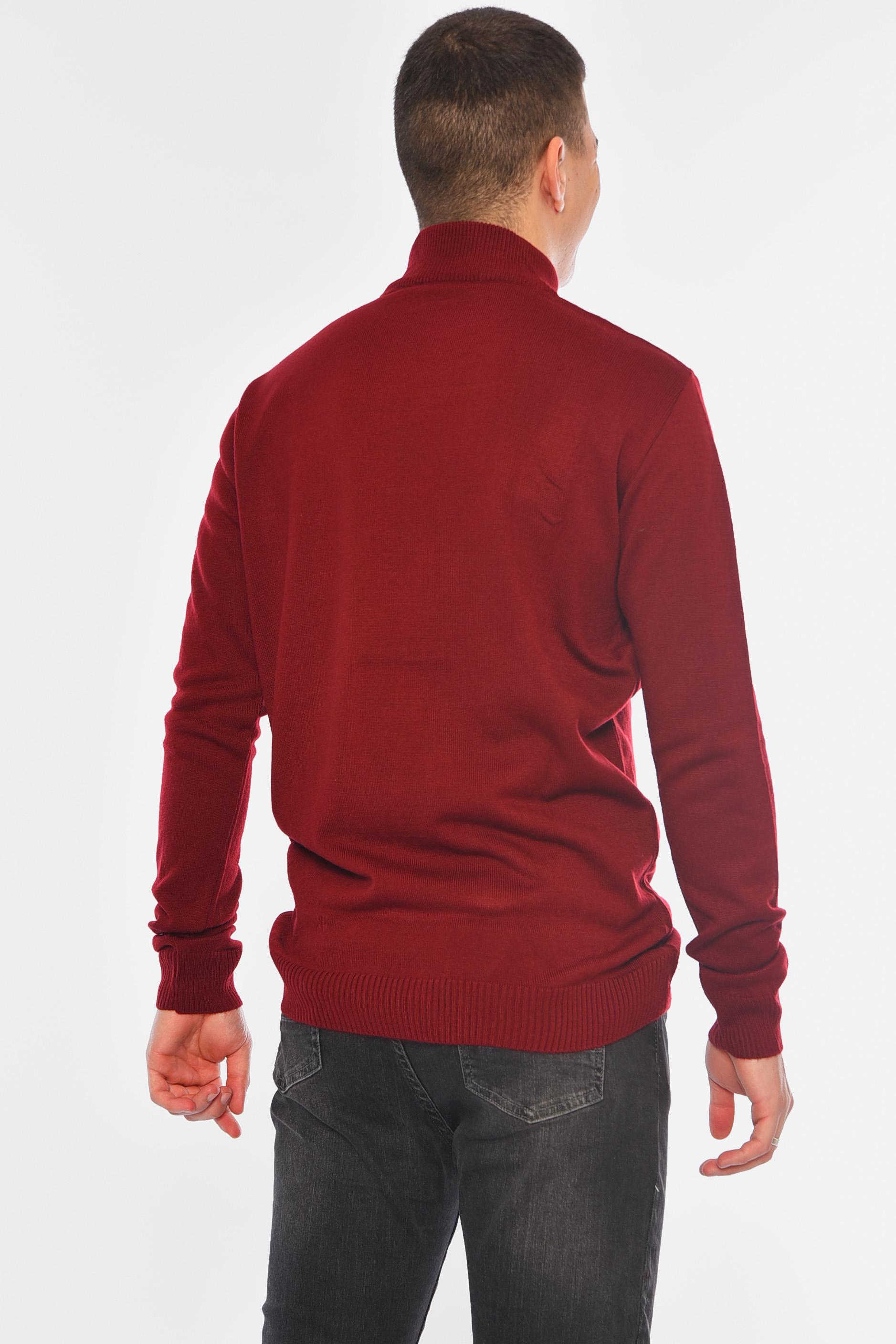 Свитер мужской однотонный L Бордовый (194472) - фото 3