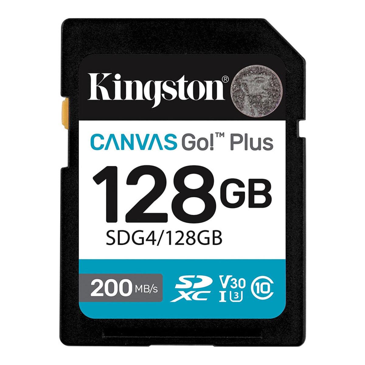 Карта пам'яті Kingston Canvas Go! Plus 128 GB SDXC UHS-1 U3 class 10 A2 V30 R200MB/s (SDG4/128GB)